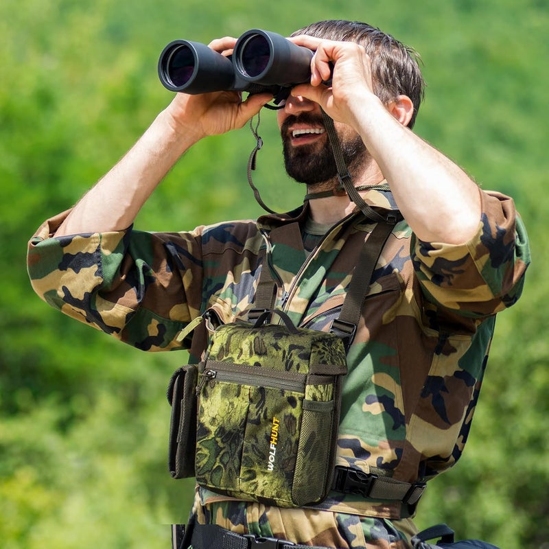 WOLFHUNT Binoculars Harness, Bino Chest Pack with Rangefinder Pouch, Binoculars Bags Magnetic Opening Bino Case Triple-Use Mode, Hunting Chest Pack with Tether Straps, Molle System & Lens Cleaning Cloth - Image 4